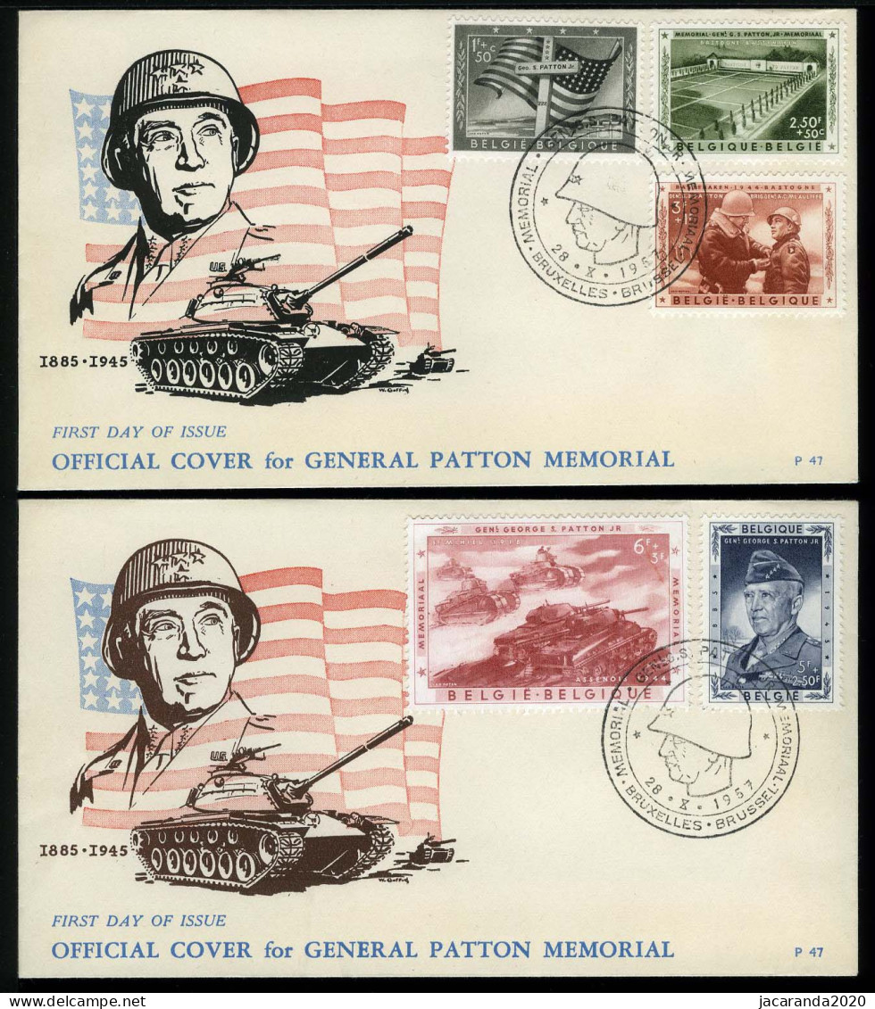 1032/36 - FDC - General Patton Memorial - P47 - Stempel: Bruxelles-Brussel - 1951-1960