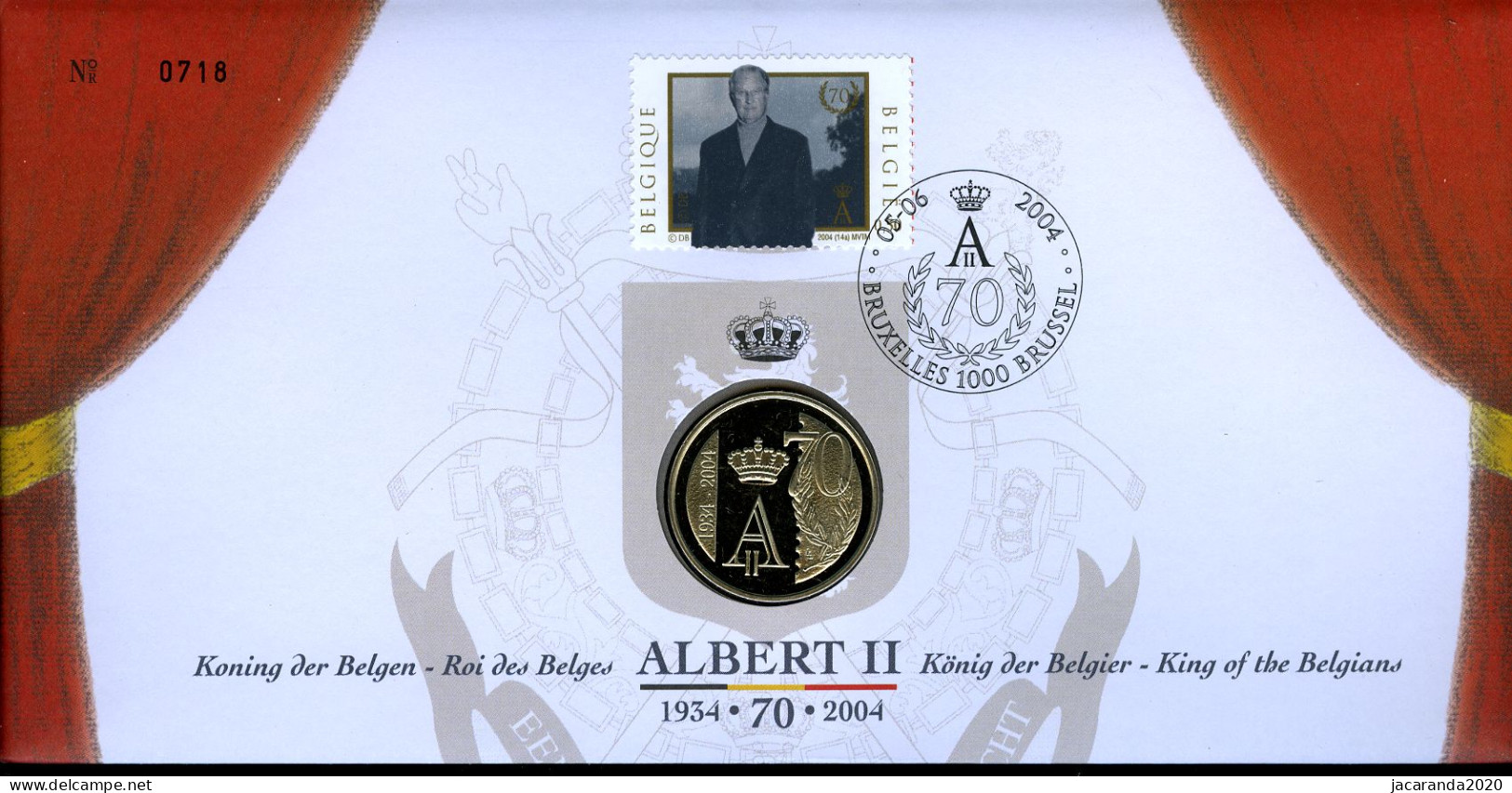 België 3289 NUM - Numisletter - Koning Albert II, 70 Jaar - Le Roi Albert II, 70 - 2004 - Numisletter