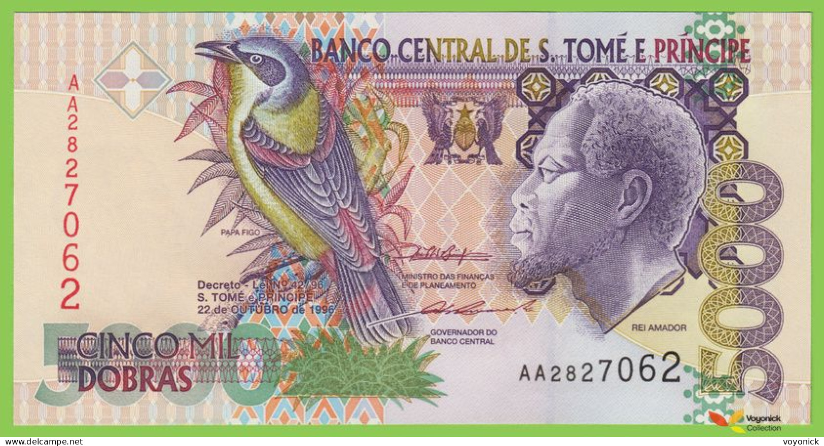 Voyo SAO TOME And PRINCIPE 5000 Dobras 1996 P65a B303a AA UNC - Sao Tomé Et Principe