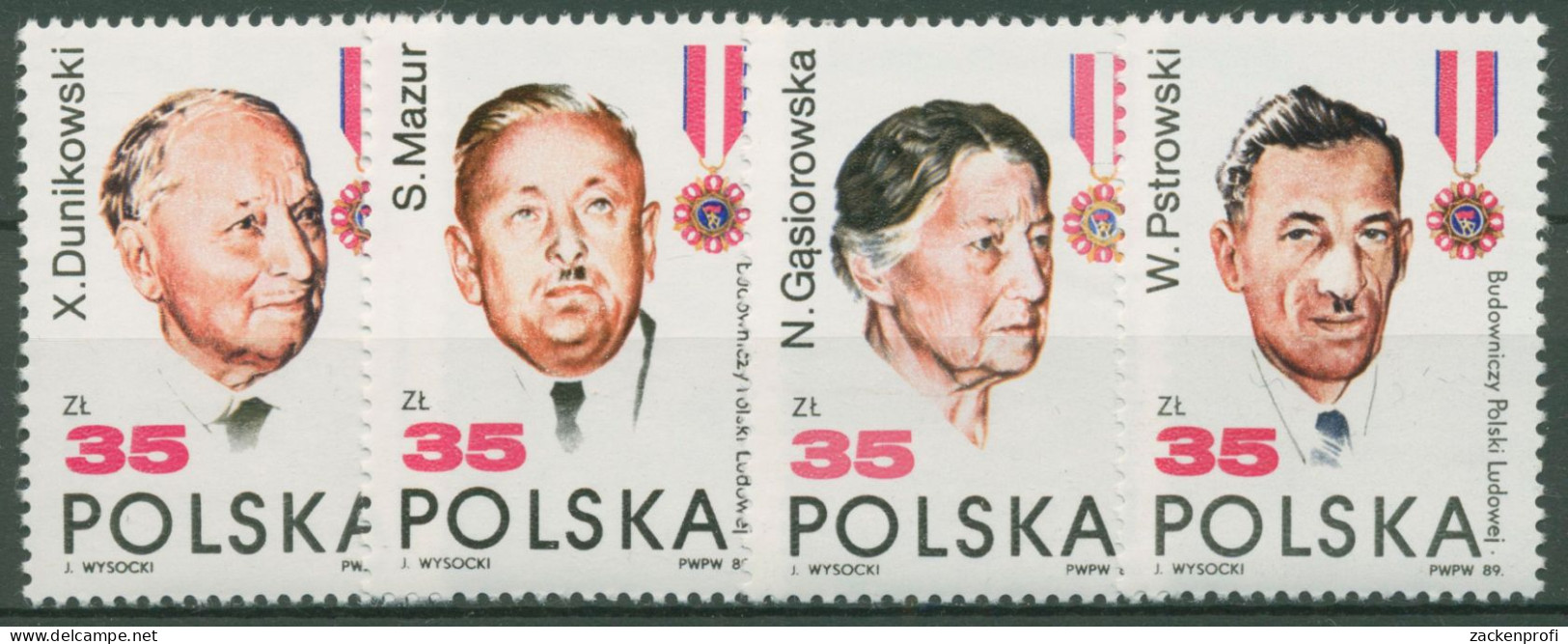 Polen 1989 Persönlichkeiten Ordensträger 3207/10 Postfrisch - Ungebraucht