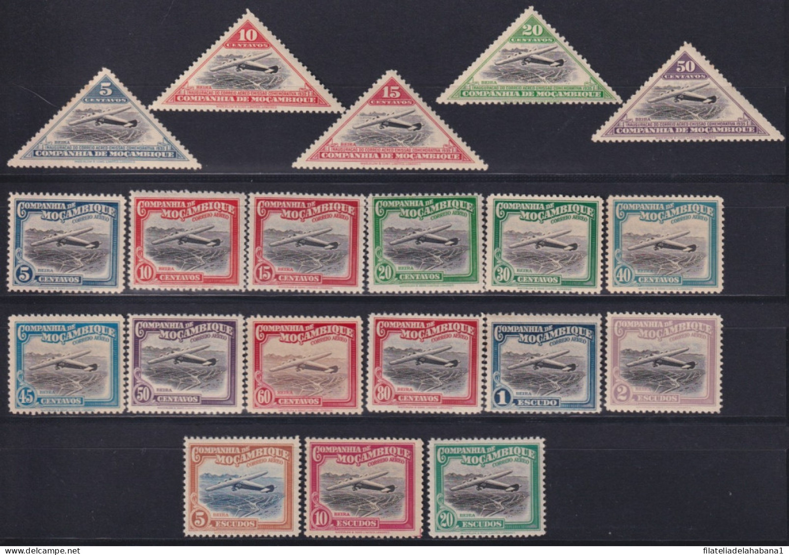 F-EX42407 PORTUGAL MOZAMBIQUE 1935 AIR MAIL AIRPLANE AVION STAMPS LOT. - Mosambik