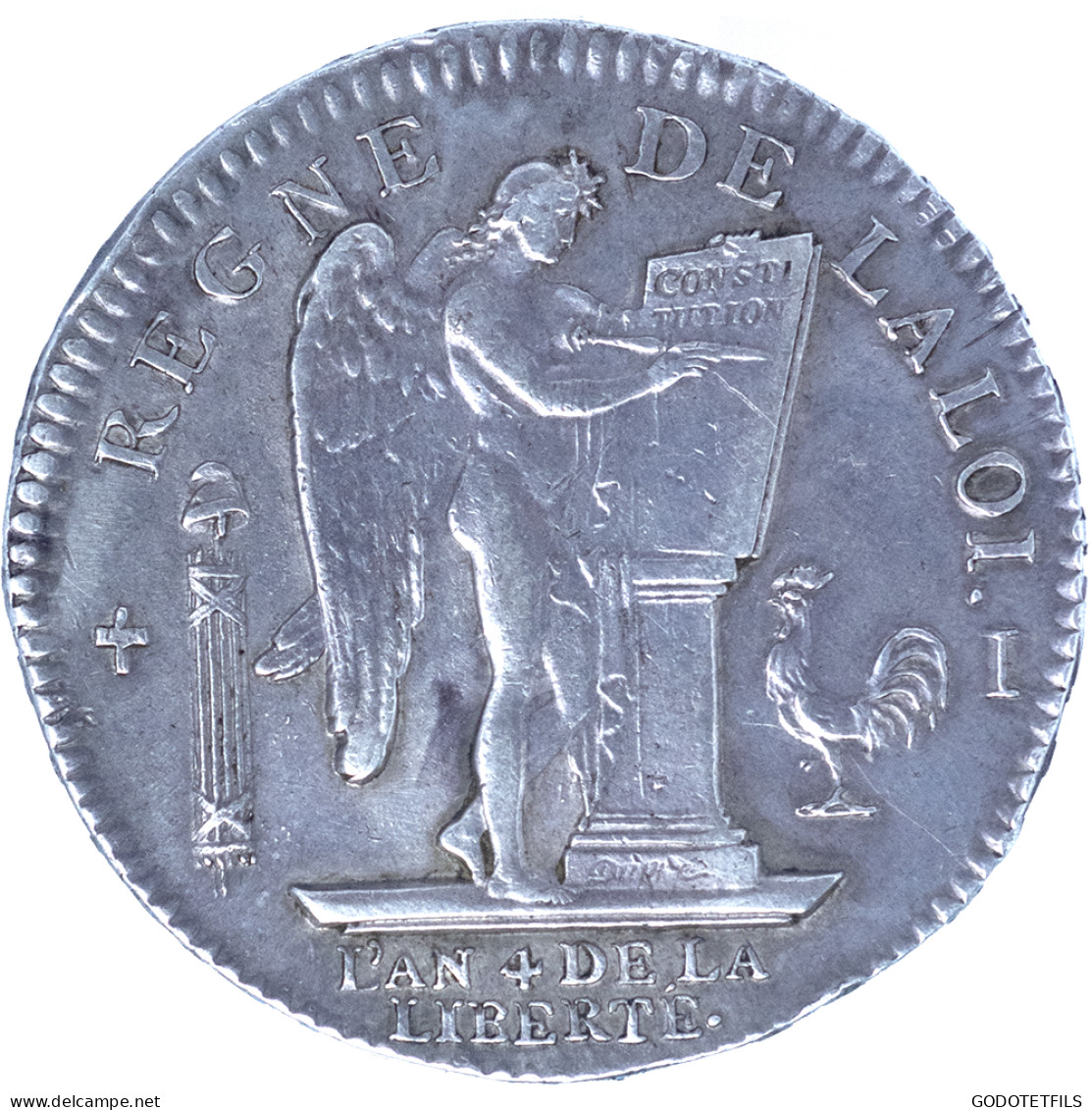 Louis XVI-Écu Au Génie 1792 (l&#039;an 4) Limoges - 1792-1804 1ère République (An I – An XII)
