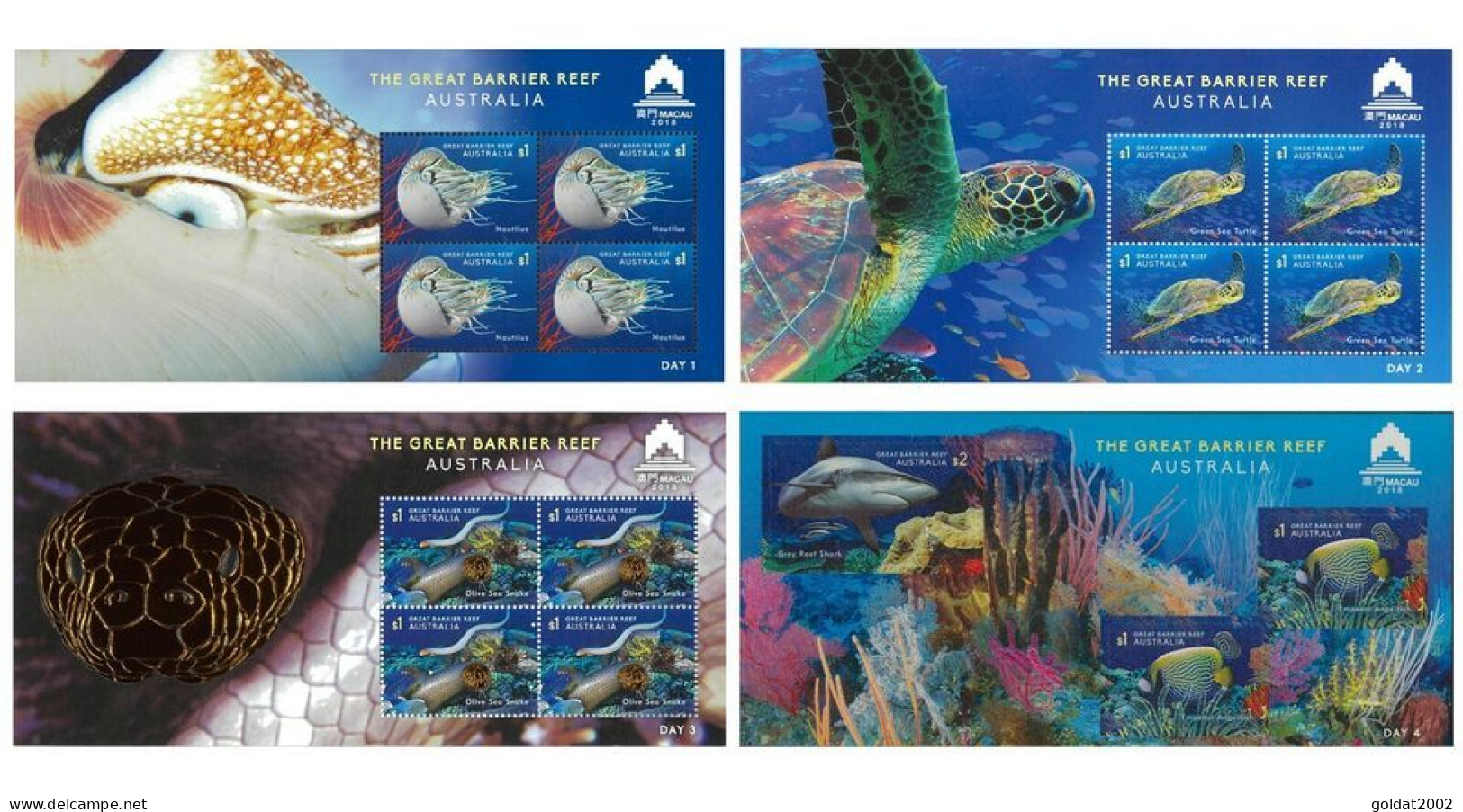 Australia 2018, The Great Barrier Reef, Multi-Sensory Stamps Sets , Unusual . - Feuilles, Planches  Et Multiples