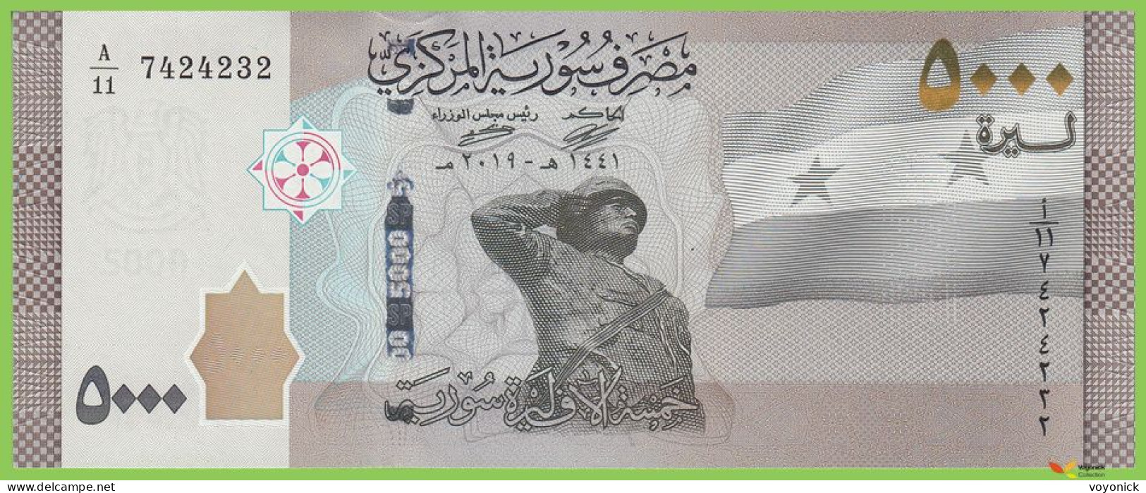 Voyo SYRIA 5000 Syrian Pounds 2019(2021) P118 B634a A/11 UNC  Yarhibol - Syria