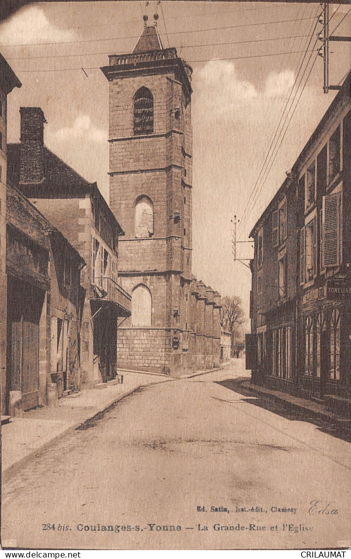 89-COULANGES SUR YONNE-N°LP2962-C/0033 - Coulanges Sur Yonne