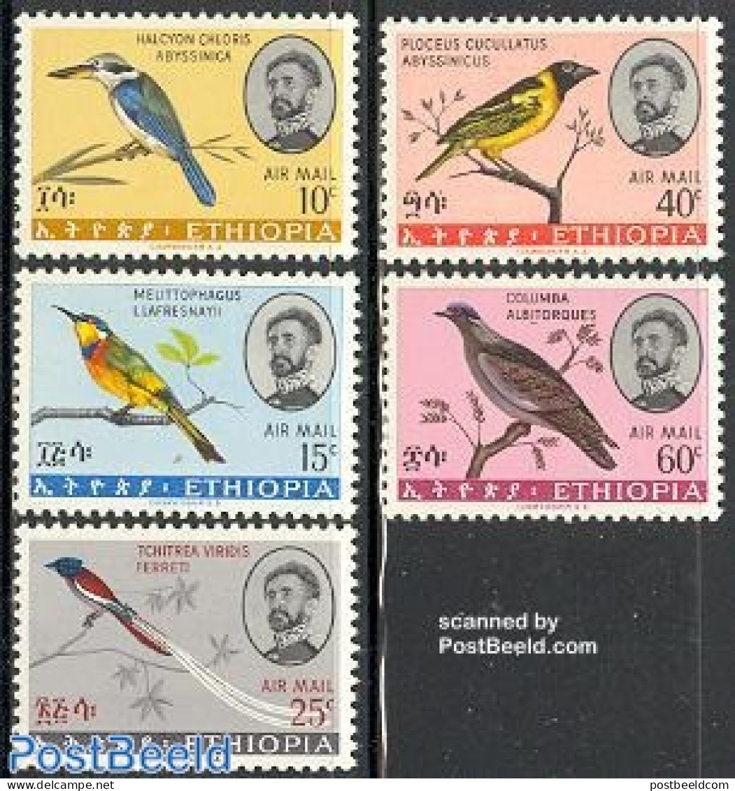 Ethiopia 1966 Birds 5v, Mint NH, Nature - Birds - Kingfishers - Hummingbirds - Ethiopie