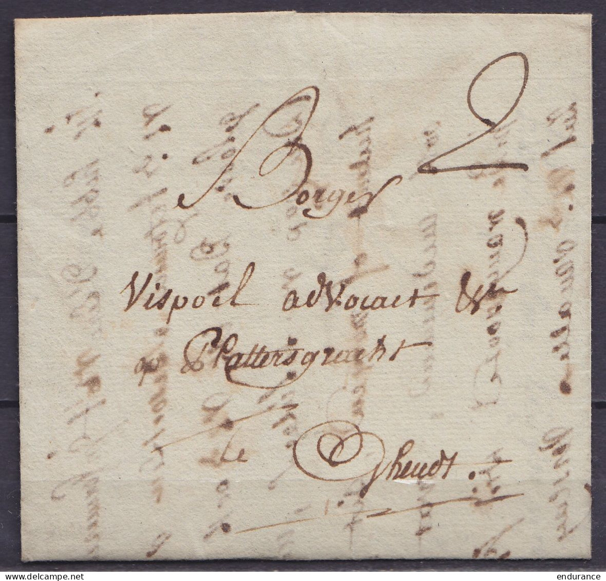 L. Datée 29 Avril 1800 De GERAARDSBERGEN Pour GHENDT (Gand) - Port "2" - 1794-1814 (French Period)