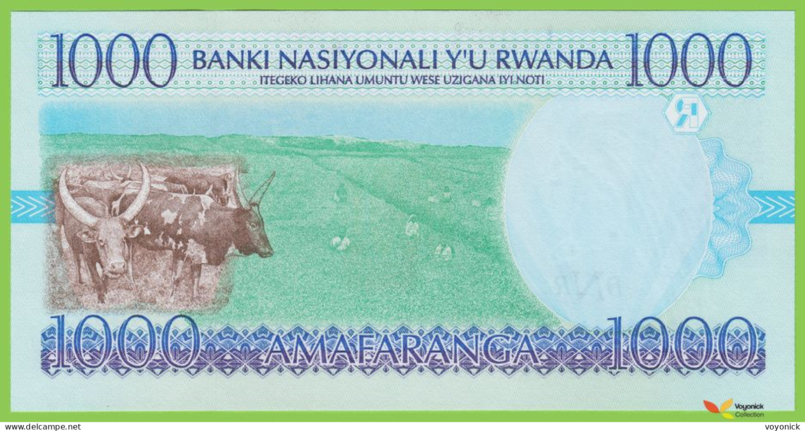 Voyo RWANDA 1000 Francs 1998 P27b B126b AW UNC - Rwanda