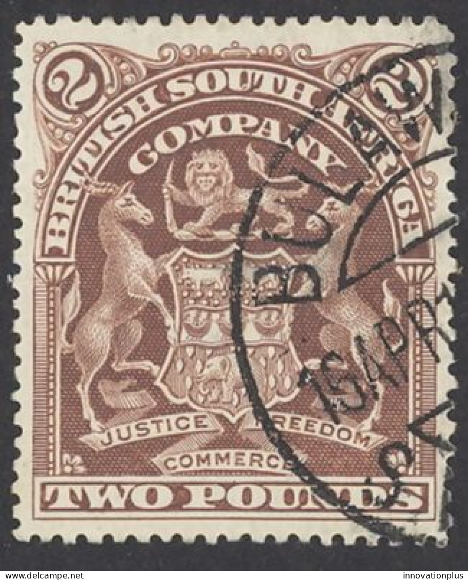 Rhodesia Sc# 73 Used 1908 £2 Coat Of Arms - Rhodésie Du Nord (...-1963)