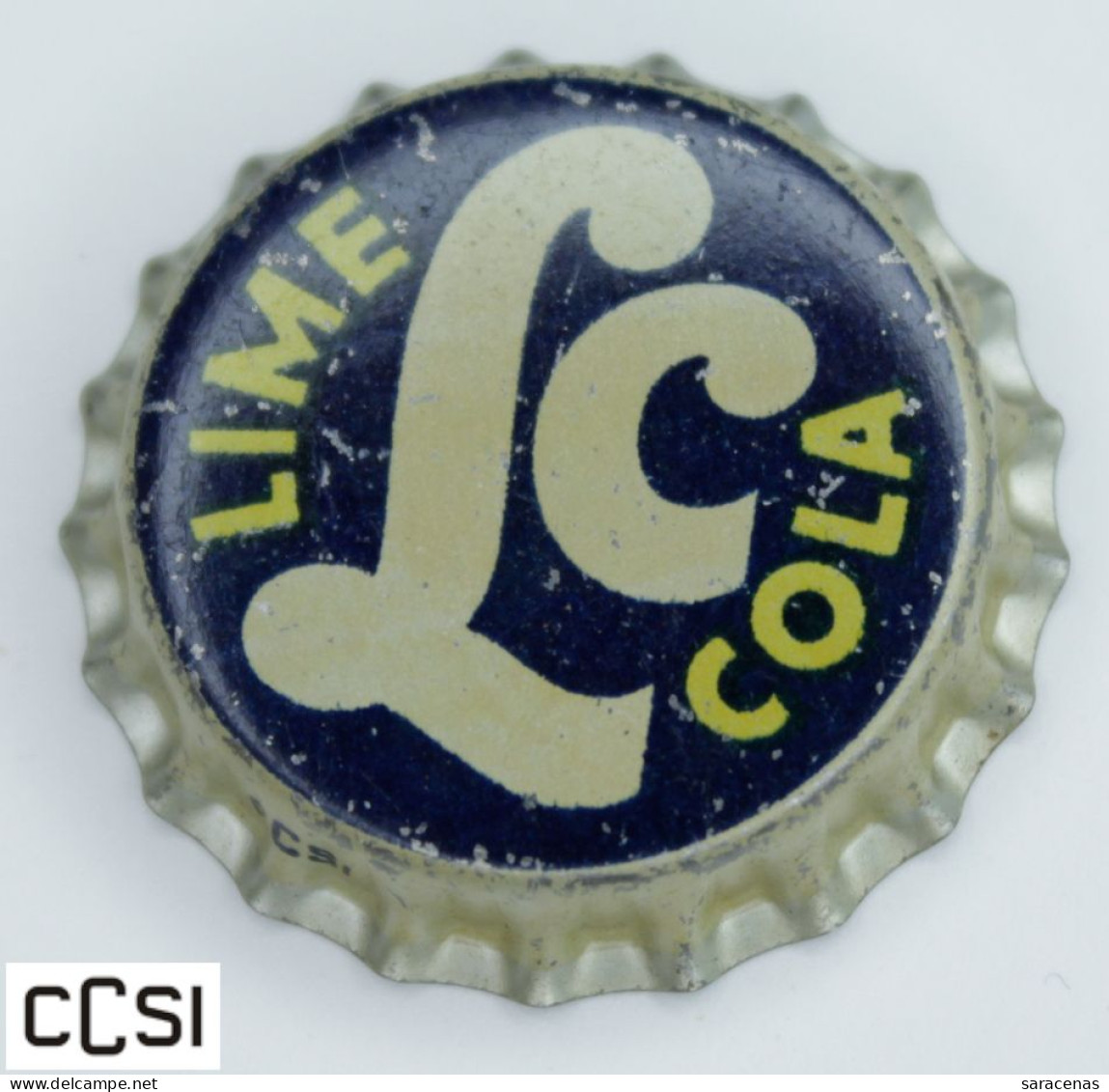 Unused United States Vintage Cork Lined LC Lime Cola 1945 - 1949 Soda Bottle Cap - Soda