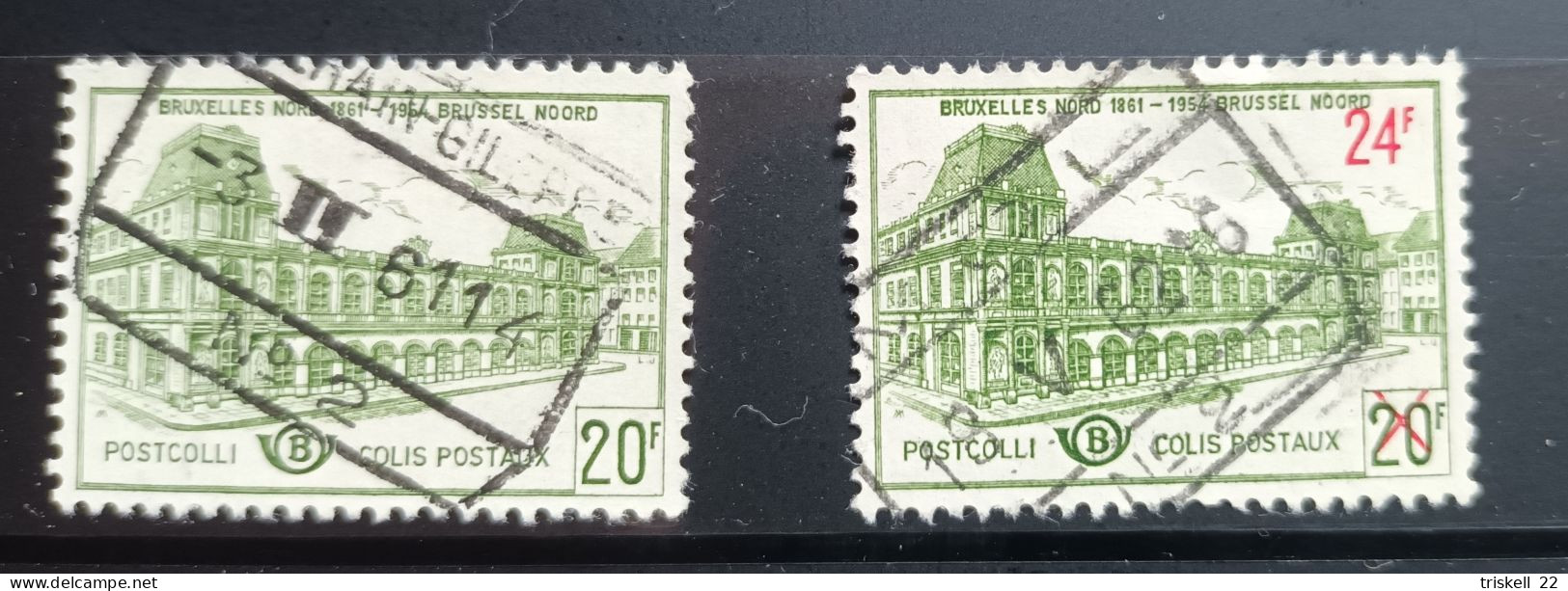 2 Timbres Colis Postaux Bruxelles Nord 1861-1954 - Afgestempeld