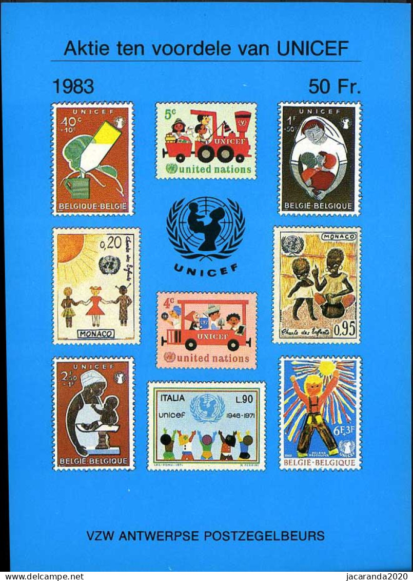 België E135 - Unicef - Blauw - NL - Erinnophilie [E]