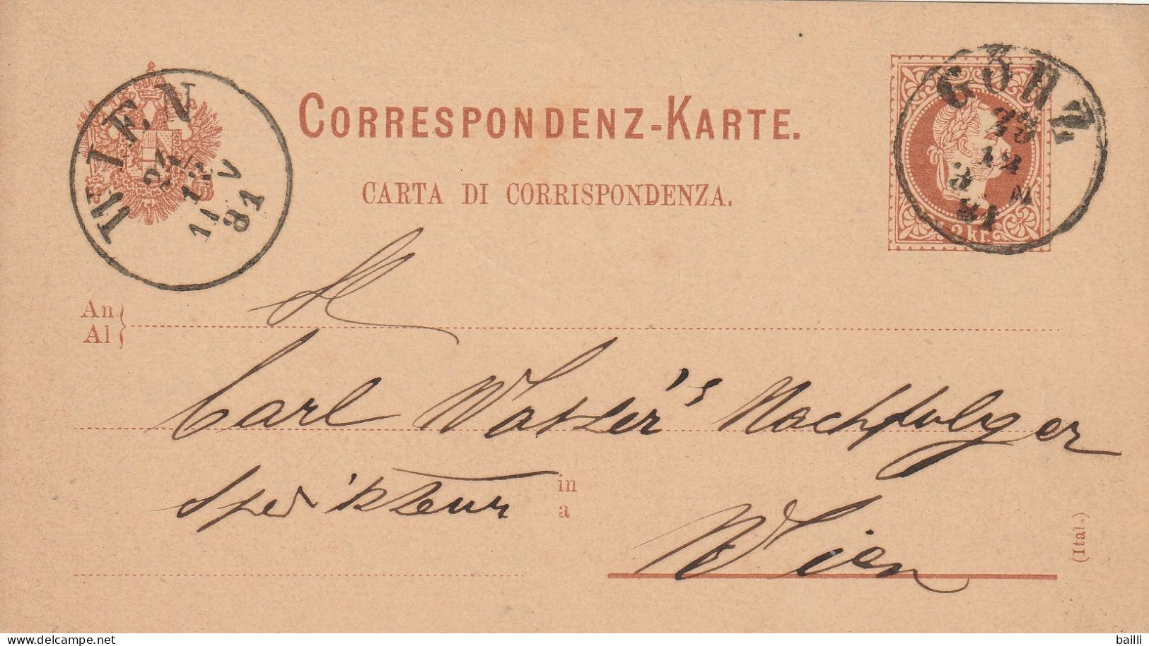 Autriche Entier Postal Görz 1881 - Cartes Postales