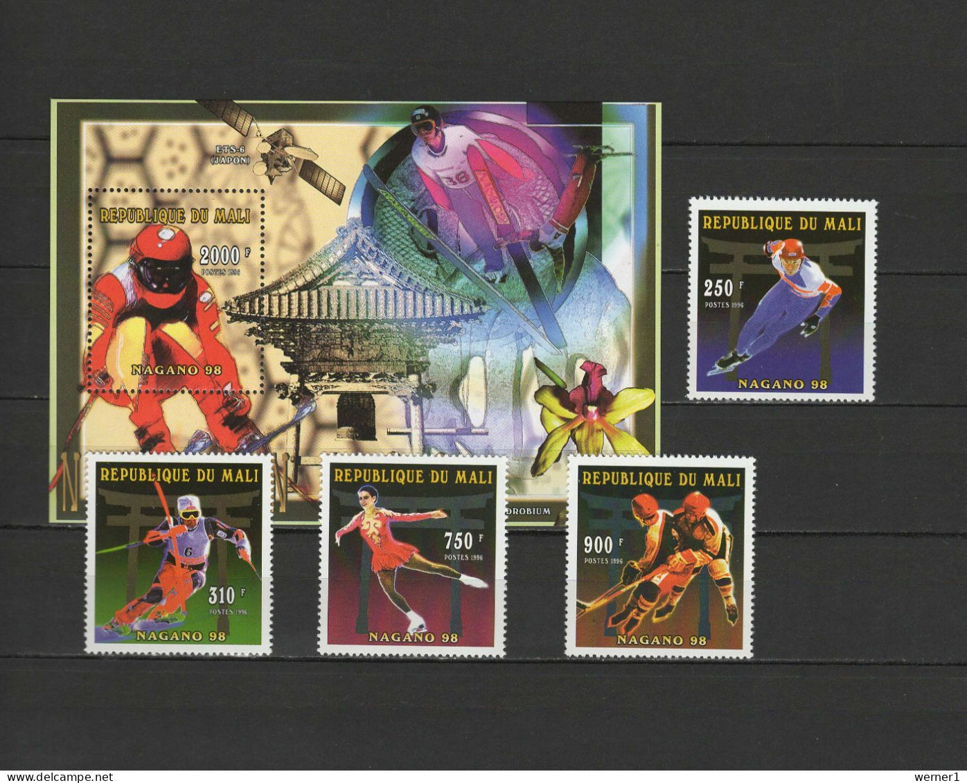 Mali 1996 Olympic Games Nagano, Space Set Of 4 + S/s MNH - Winter 1998: Nagano