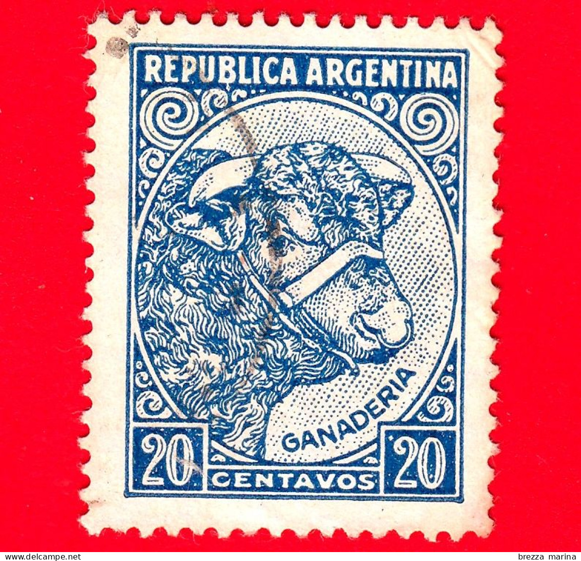 ARGENTINA - Usato - 1951 - Prodotti Del Paese - Allevamento Del Bestiame - Toro - 20 - Usati