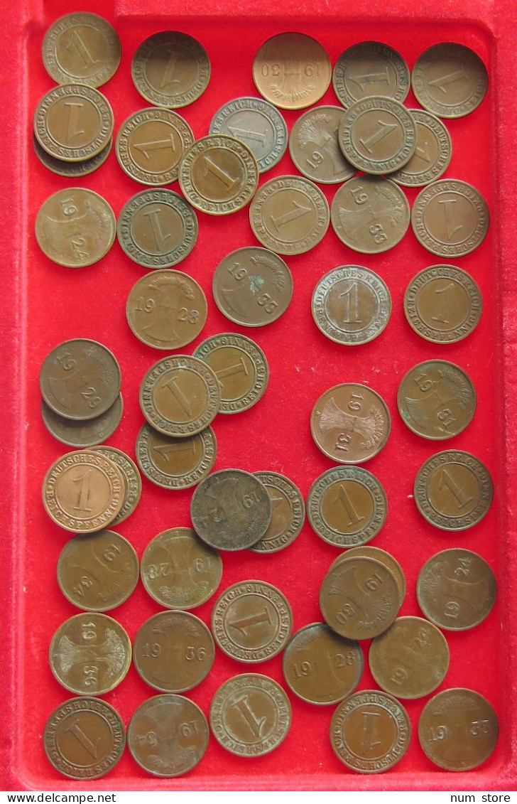 COLLECTION LOT GERMANY WEIMAR PFENNIG RENTEN REICH 50 PC 99G #xx40 1296 - Collezioni