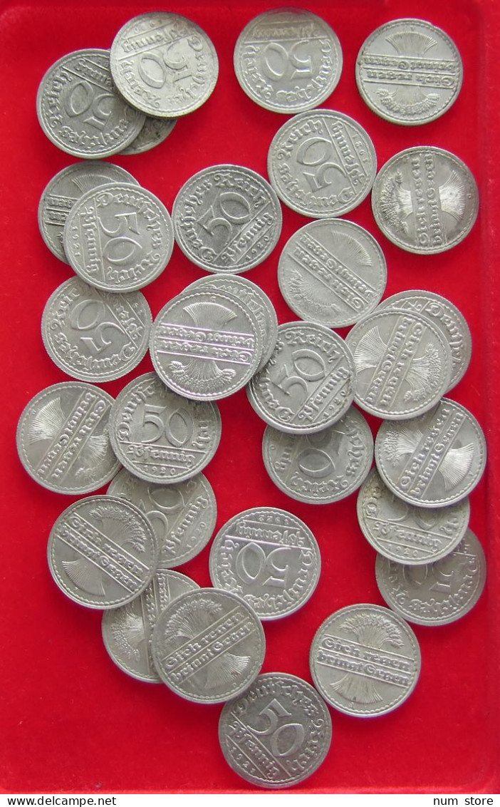 COLLECTION LOT GERMANY WEIMAR 50 PFENNIG 30PC 50G #xx40 1166 - Colecciones