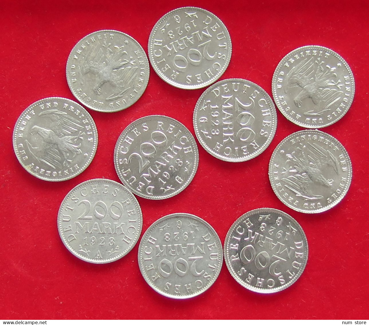 COLLECTION LOT GERMANY WEIMAR 200 MARK 10PC 11G #xx40 1157 - Sammlungen