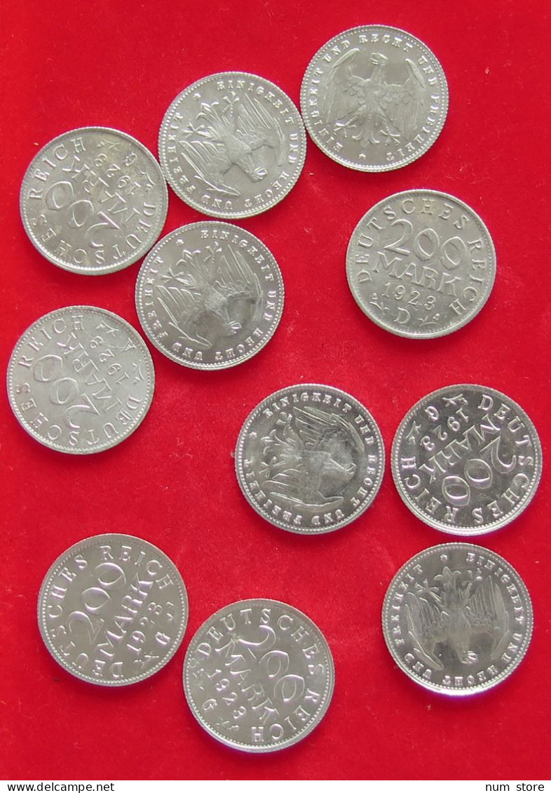 COLLECTION LOT GERMANY WEIMAR 200 MARK 10PC 11G #xx40 1136 - Collections