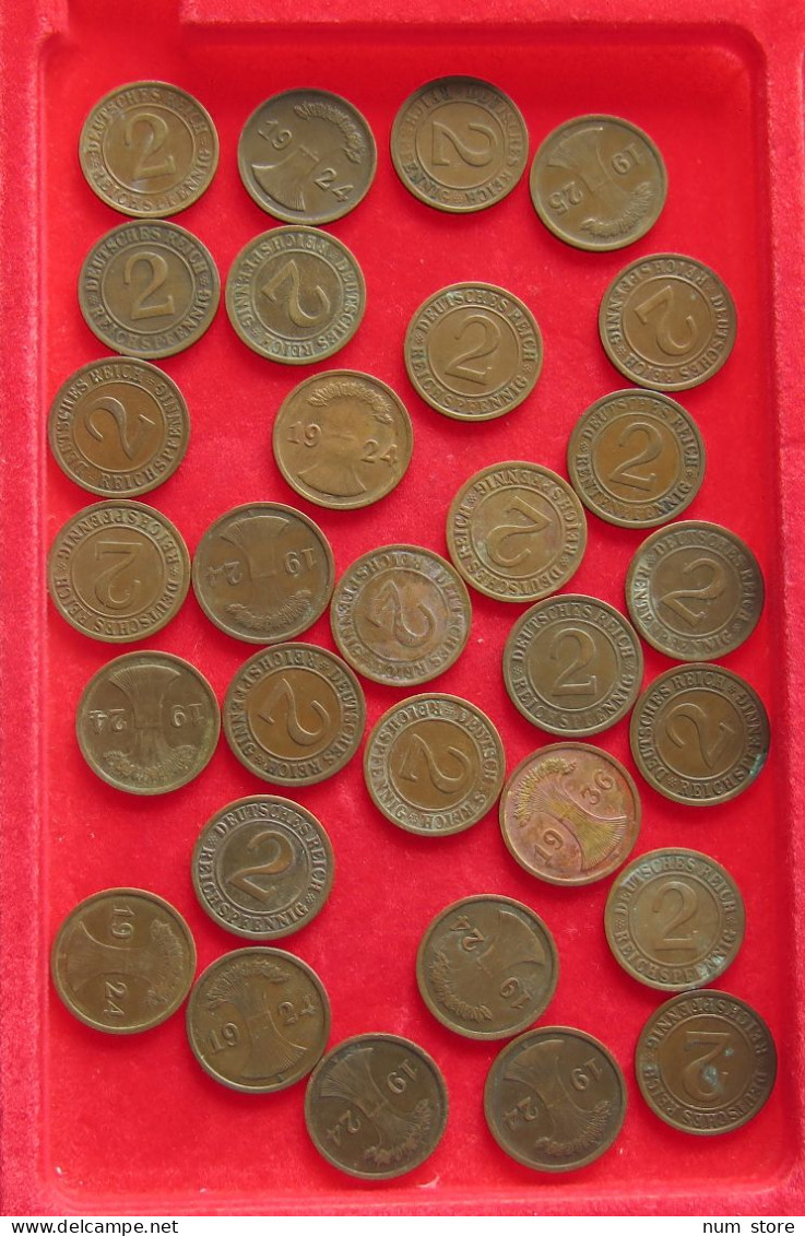 COLLECTION LOT GERMANY WEIMAR 2 PFENNIG 30PC 100G #xx40 1314 - Colecciones