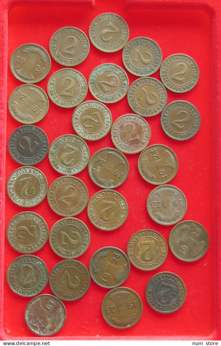 COLLECTION LOT GERMANY WEIMAR 2 PFENNIG 30PC 100G #xx40 1318 - Colecciones