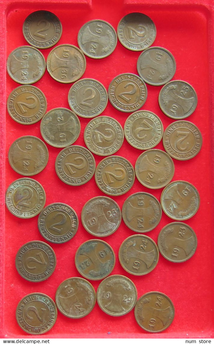 COLLECTION LOT GERMANY WEIMAR 2 PFENNIG 30PC 100G #xx40 1315 - Colecciones