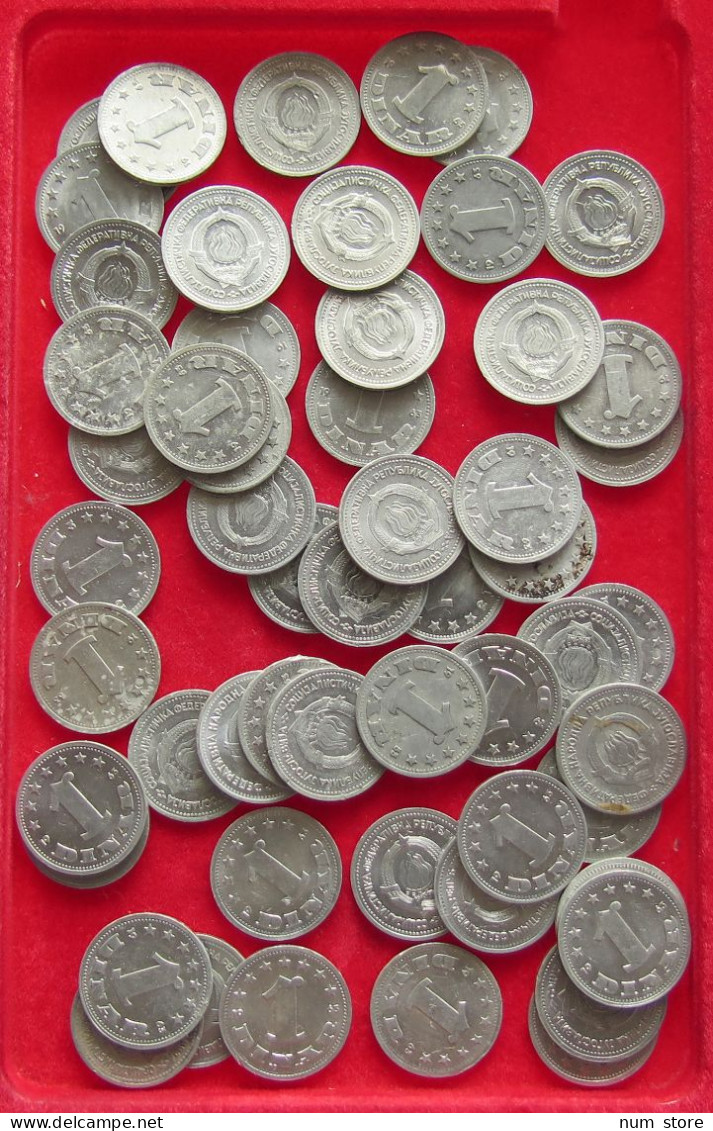 COLLECTION LOT YUGOSLAVIA DINAR 55PC 50G #xx40 1238 - Yougoslavie