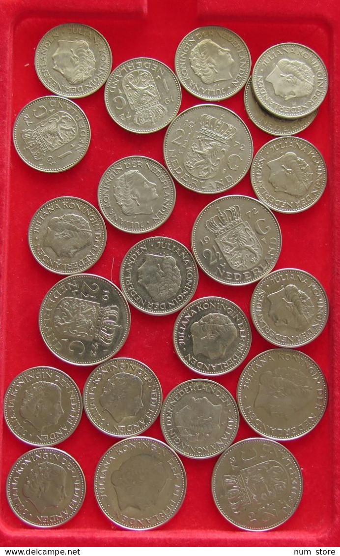 COLLECTION LOT NETHERLANDS 1 2 1/2 GULDEN 1972 23PC 162G #xx40 1771 - Collections