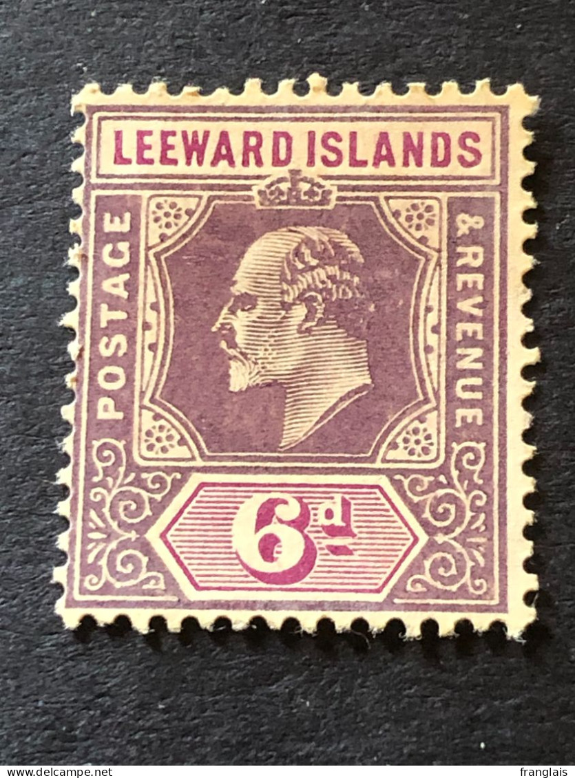 SG 34  6d Purple And Brown MH * - Leeward  Islands