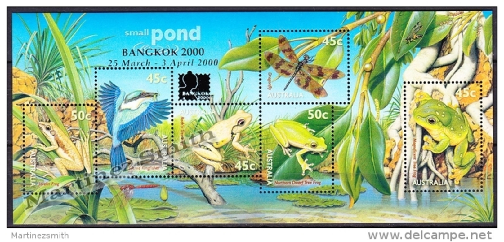 Australie - Australia 2000 Yvert BF 61A, Small Pond, Fauna, Overprinted Bangkok  - Miniature Sheet - MNH - Blocs - Feuillets