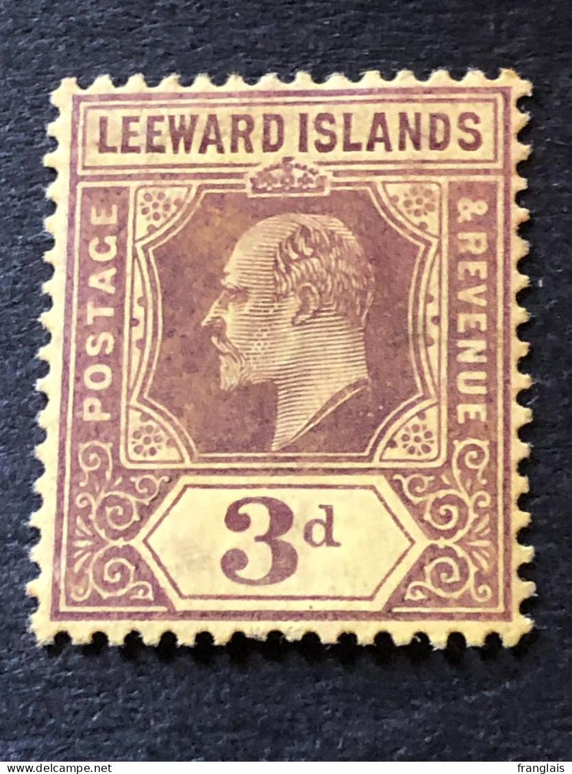 SG 41  3d Purple On Yellow MH * - Leeward  Islands