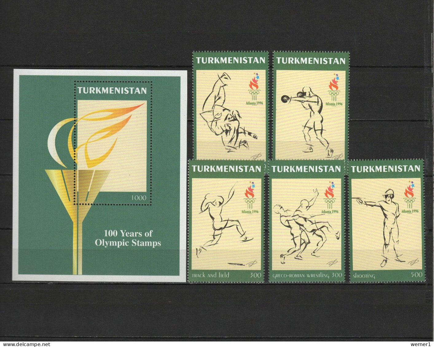 Turkmenistan 1997 Olympic Games Atlanta, Judo, Boxing Etc. Set Of 5 + S/s MNH - Verano 1996: Atlanta