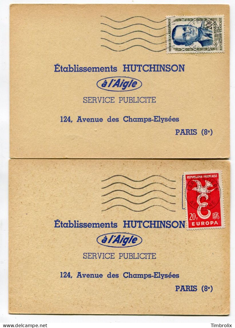 HUTCHINSON - 6 Cartons De Commande Du Colis De Matériel D' étalage Annoncé En Page 4 Des " Dernières Nouvelles " 1959 - Lettres & Documents