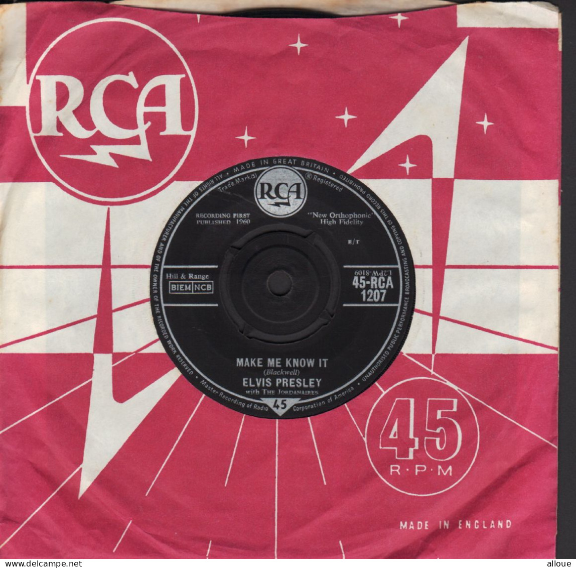 ELVIS PRESLEY - UK SG - IT'S NOW OR NEVER + MAKE ME KNOW IT - Rock