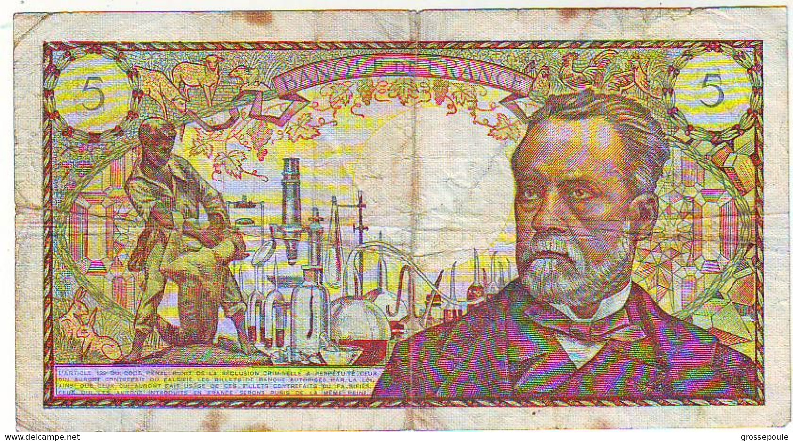 Billet 50 Francs PASTEUR - Du 8 Janver 1970 - Dernière Date -  état 5/10 - 5 F 1966-1970 ''Pasteur''