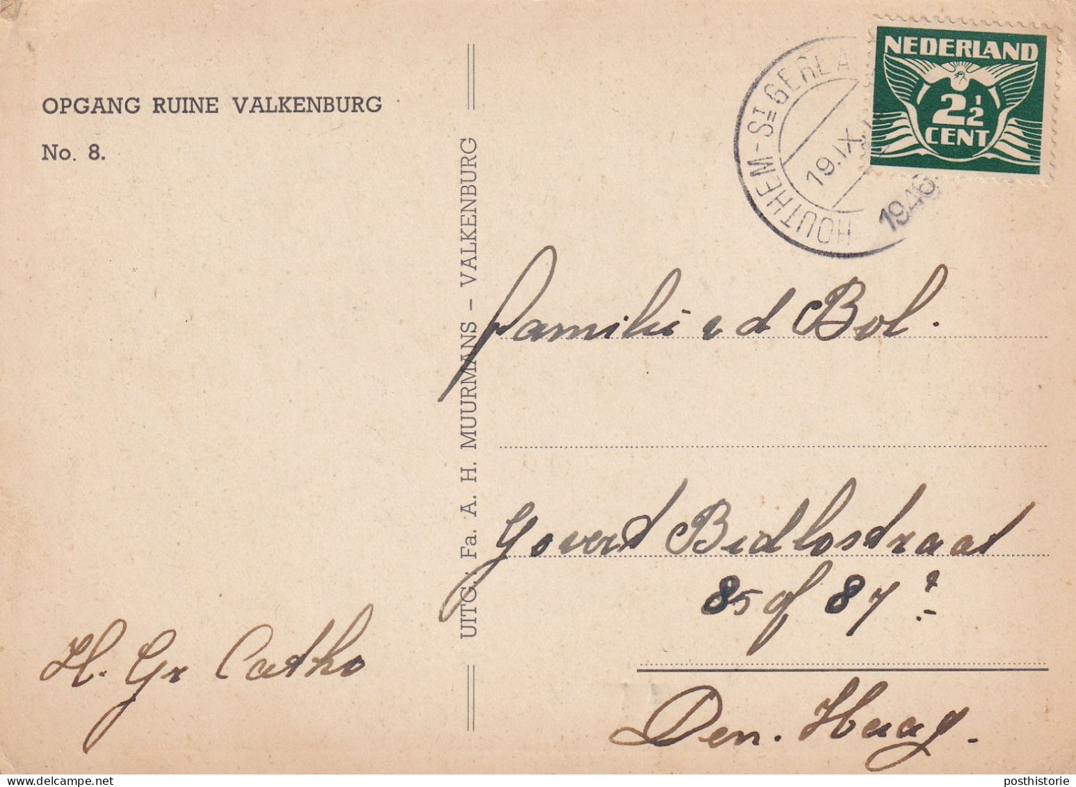 Ansicht 19 Sep 1946 Houthem- St Gerlach (kortebalk) - Postal History