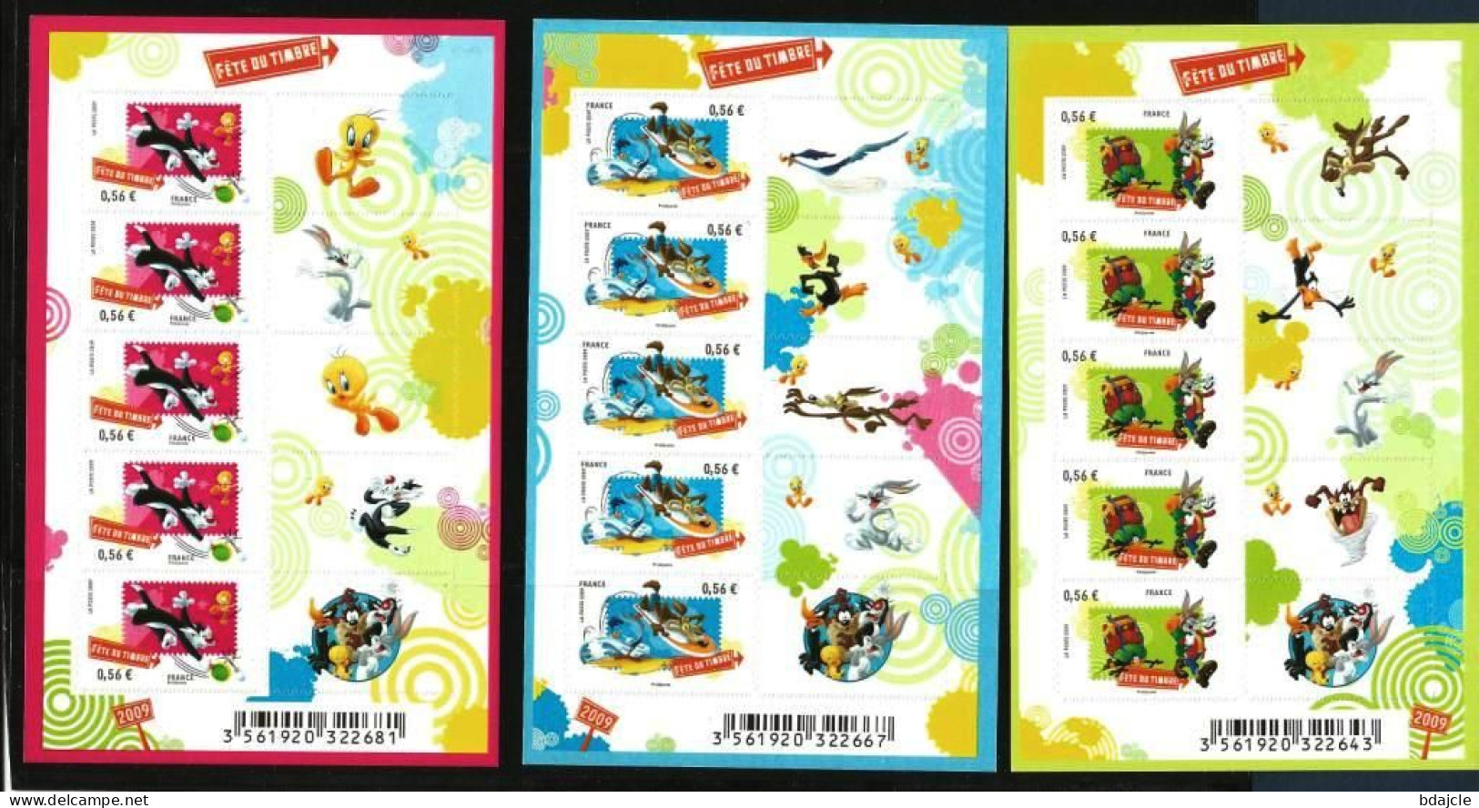 Fête Du Timbre 200 - 3  Bandes Carnets "Looney Tunes" BC 160 Neufs ** Non Pliées + Feuillet 4341 Neuf **  (offert) - Giornata Del Francobolli