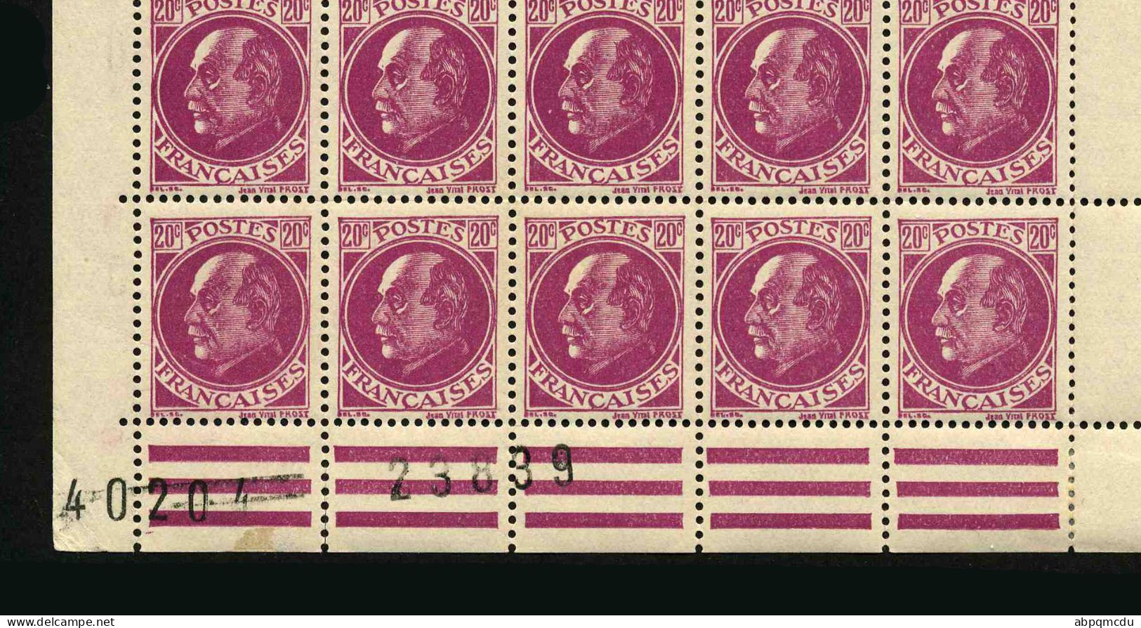 FRANCE - YT 505 - BLOC DE 40 TIMBRES PROVENANT D'UNE FEUILLE DE REMPLACEMENT - Unused Stamps
