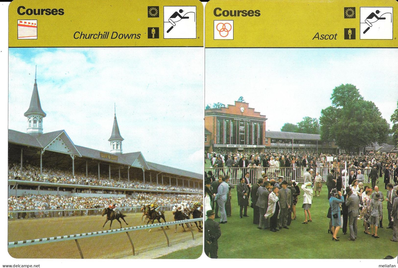 GF1798 - FICHES EDITION RENCONTRE - HIPPISME - ASCOT - EPSOM - CHURCHILL DOWNS - Equitation