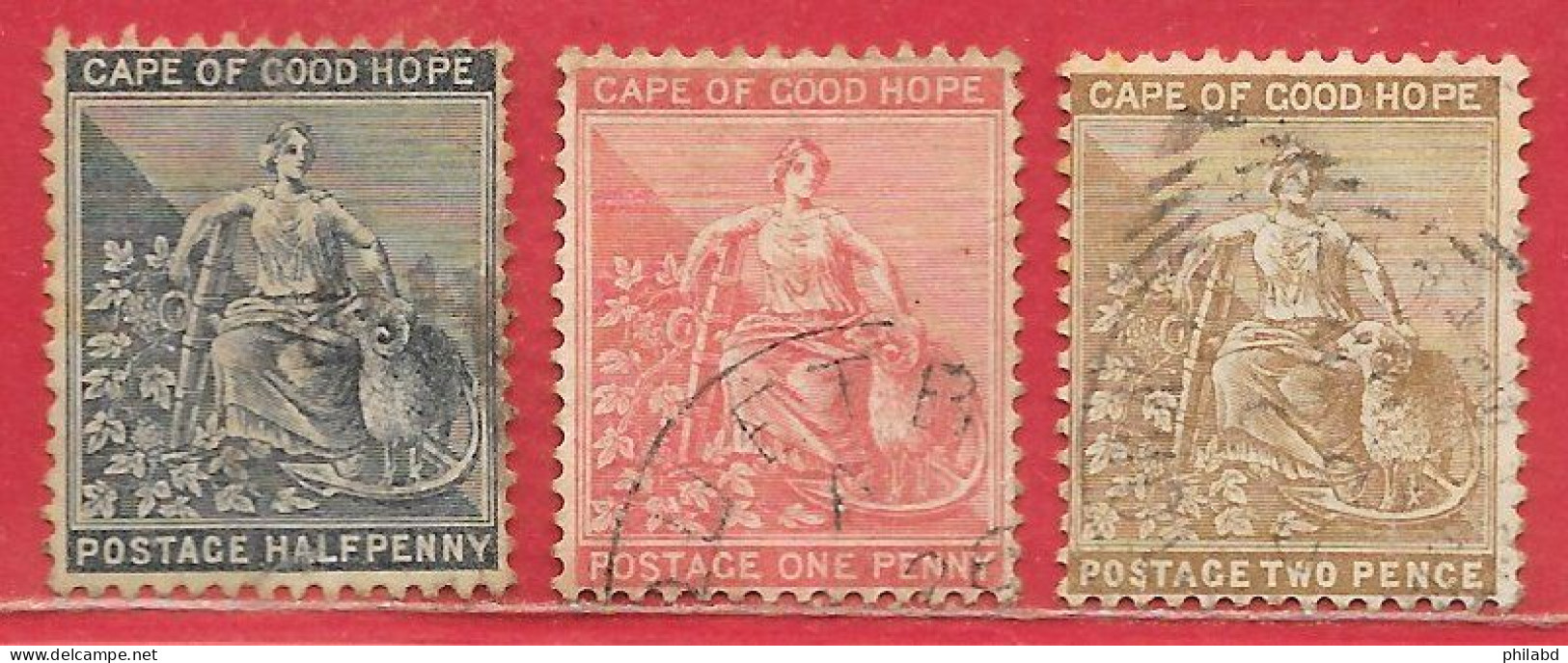 Cap De Bonne Espérance N°26 à/to 28 (filigrane CA, Dentelé 14) 1882-83 O - Cape Of Good Hope (1853-1904)