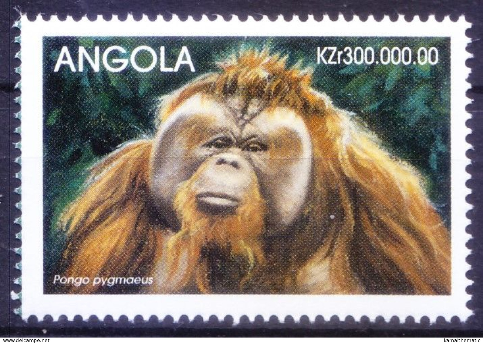 Angola 1999 MNH, Bornean Orangutan, Monkeys, Endangered Animals Of The World - Apen