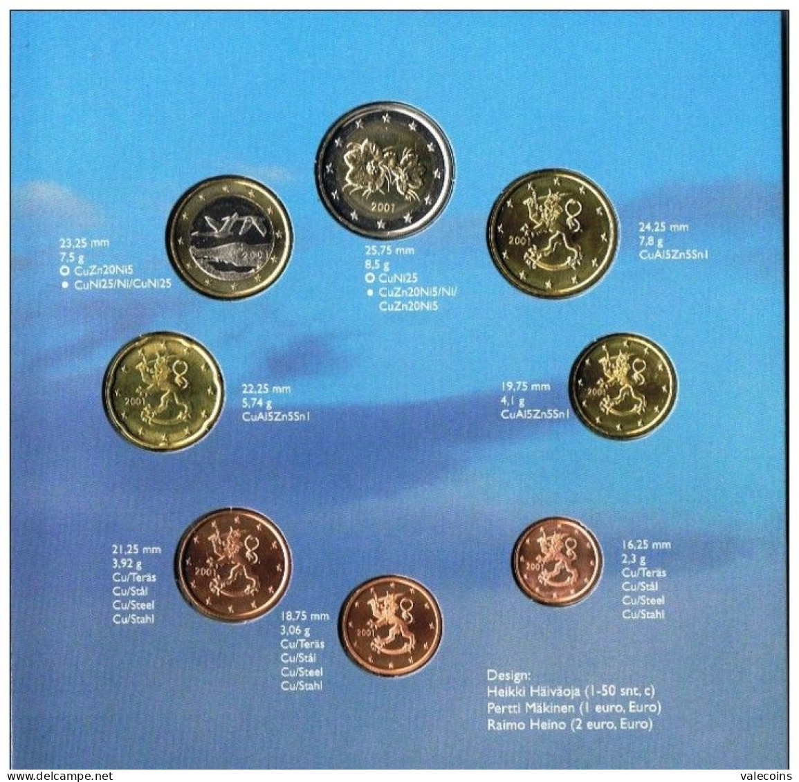 FINLANDIA SUOMI FINLAND FINNLAND - 24 COINS - KMS OFFICIAL ISSUE 1999-2000-2001 YEAR SET - LIMITED ISSUE