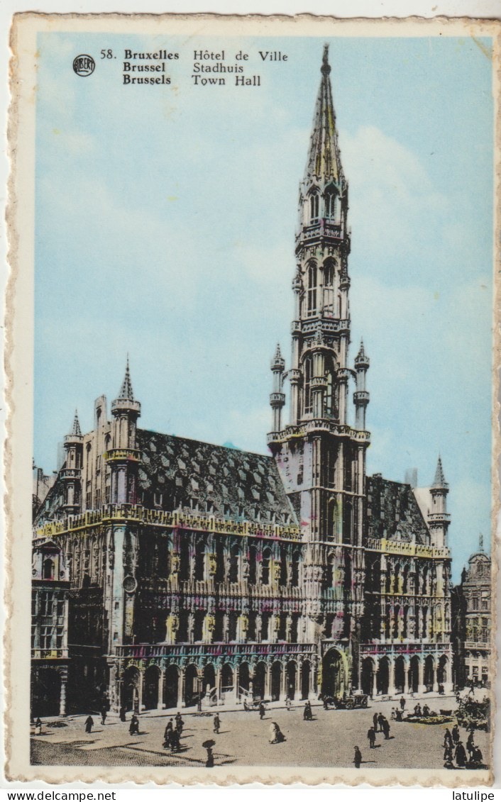 Bruxelles  Carte Circulée  L'Hotel De Ville Et Place Animée - Brussels Airport