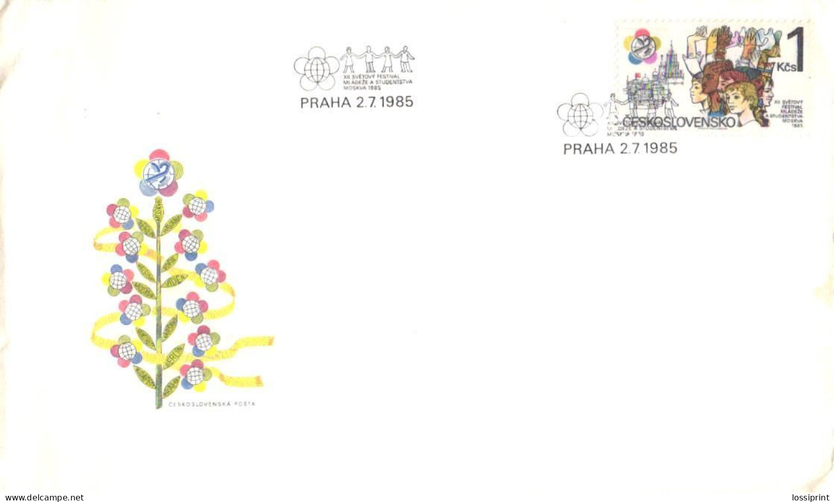 Czechslovakia:Special Cancellation Or FDC XII Youth Festival, 1985 - Covers & Documents