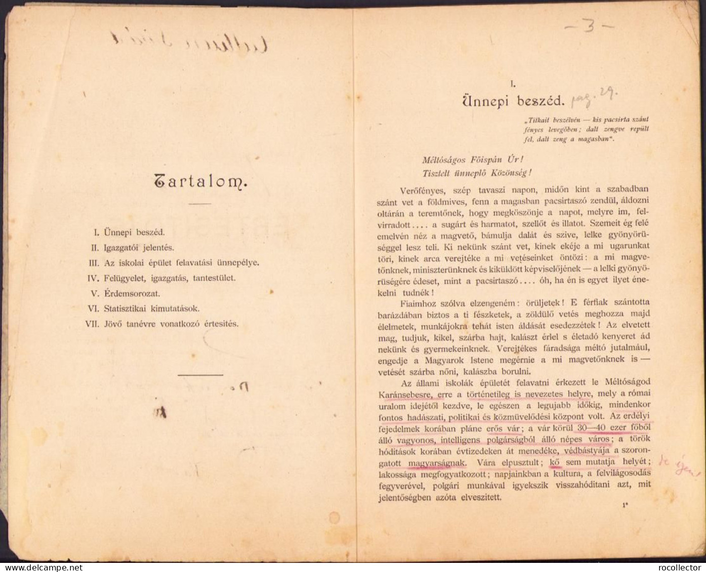 A Karánsebesi M. Kir. állami Polgári Fiúiskola és .. Leányiskola értésitője Az 1899-1900-iki Iskolai évről C1396 - Old Books