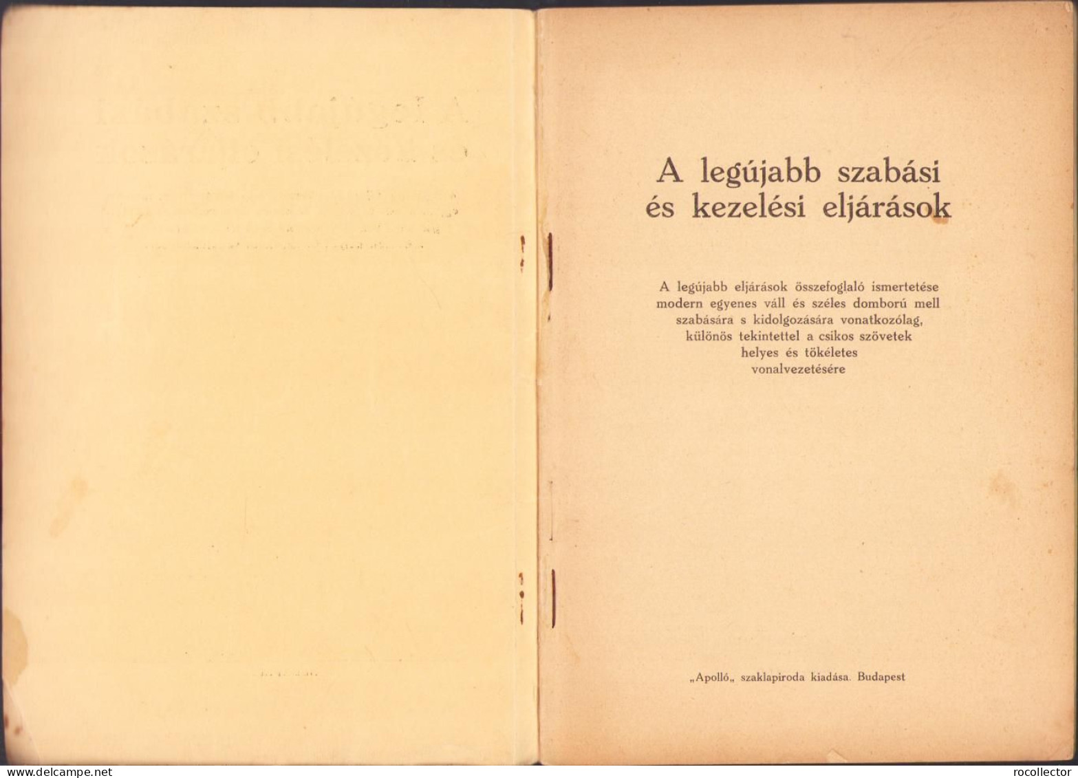 A Legújabb Szabási és Kezelési Eljárások, Budapest C1356 - Livres Anciens