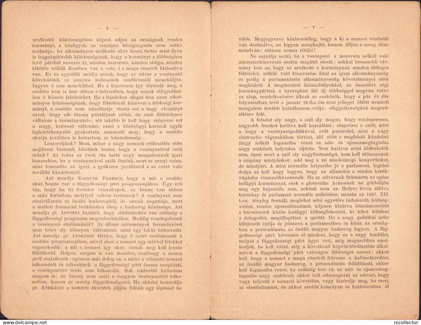 A Válság Vezényszó-politika Nemzetiségi Kérdés Irta Mocsáry Lajos, 1905 C1349 - Livres Anciens