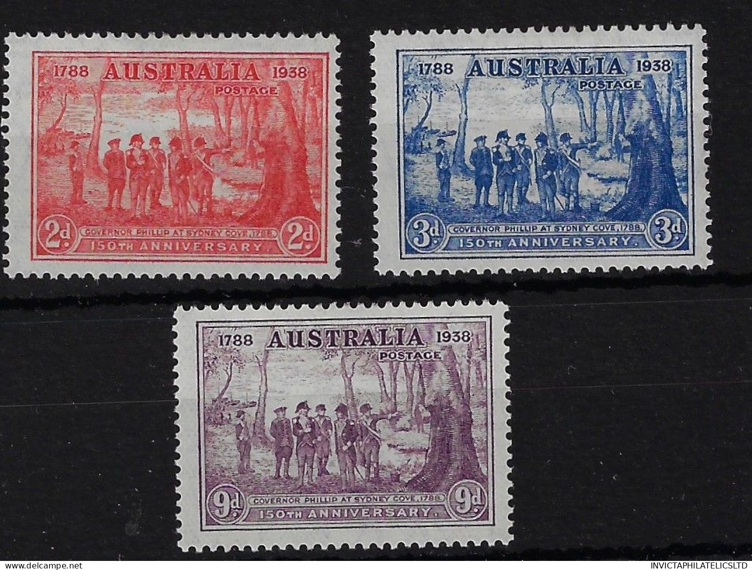 AUSTRALIA SG193/5, 1937 NEW SOUTH WALES SET, MOUNTED MINT - Neufs