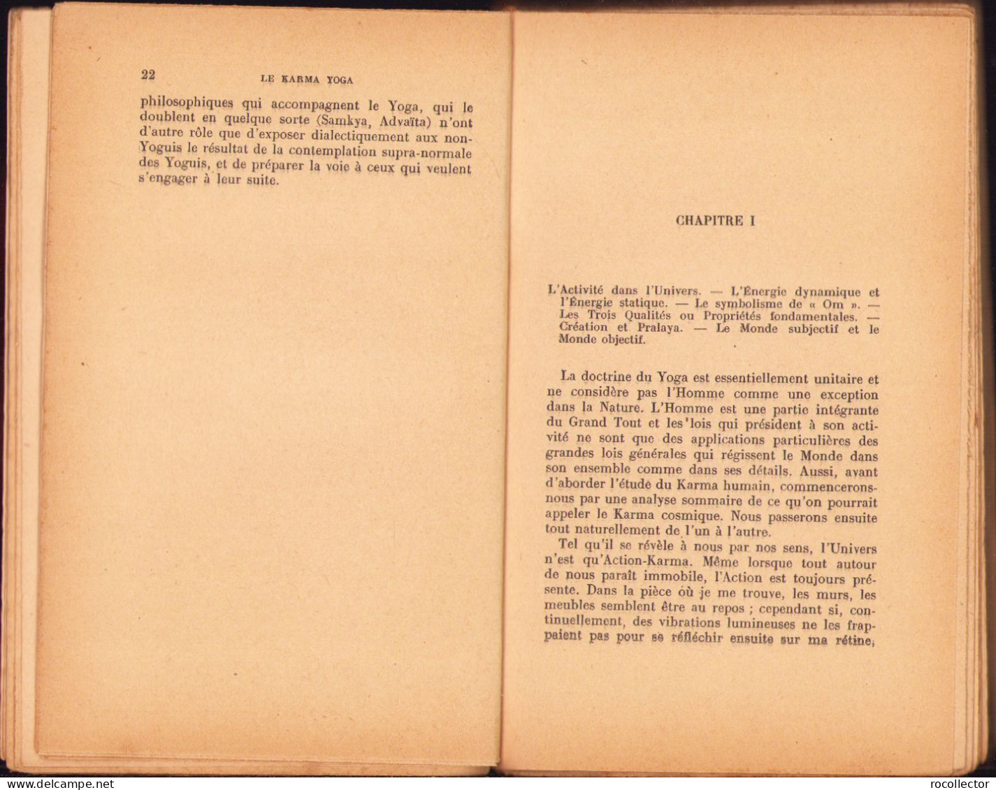 Le Karma Yoga Ou L’action Dans La Vie Selon La Sagesse Hindoue Par C. Kerneiz, 1939, Paris C1265 - Livres Anciens