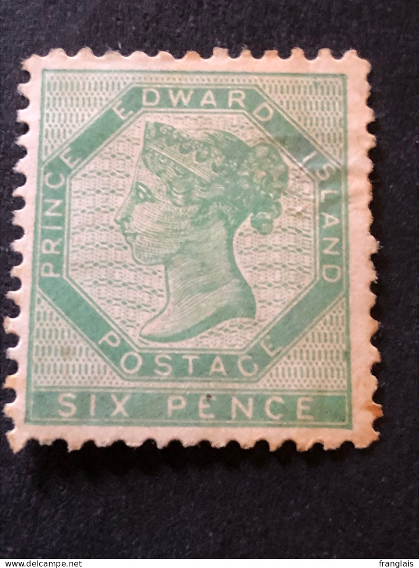 Prince Edward Island.  SG 17. 6d Yellow Green Perf 11 MH* Small Thin, See Scan - Ongebruikt